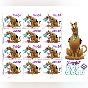 60 USPS Scooby Doo Good Mail Forever Stamps Great Dane Cartoon Shaggy Velma Fred